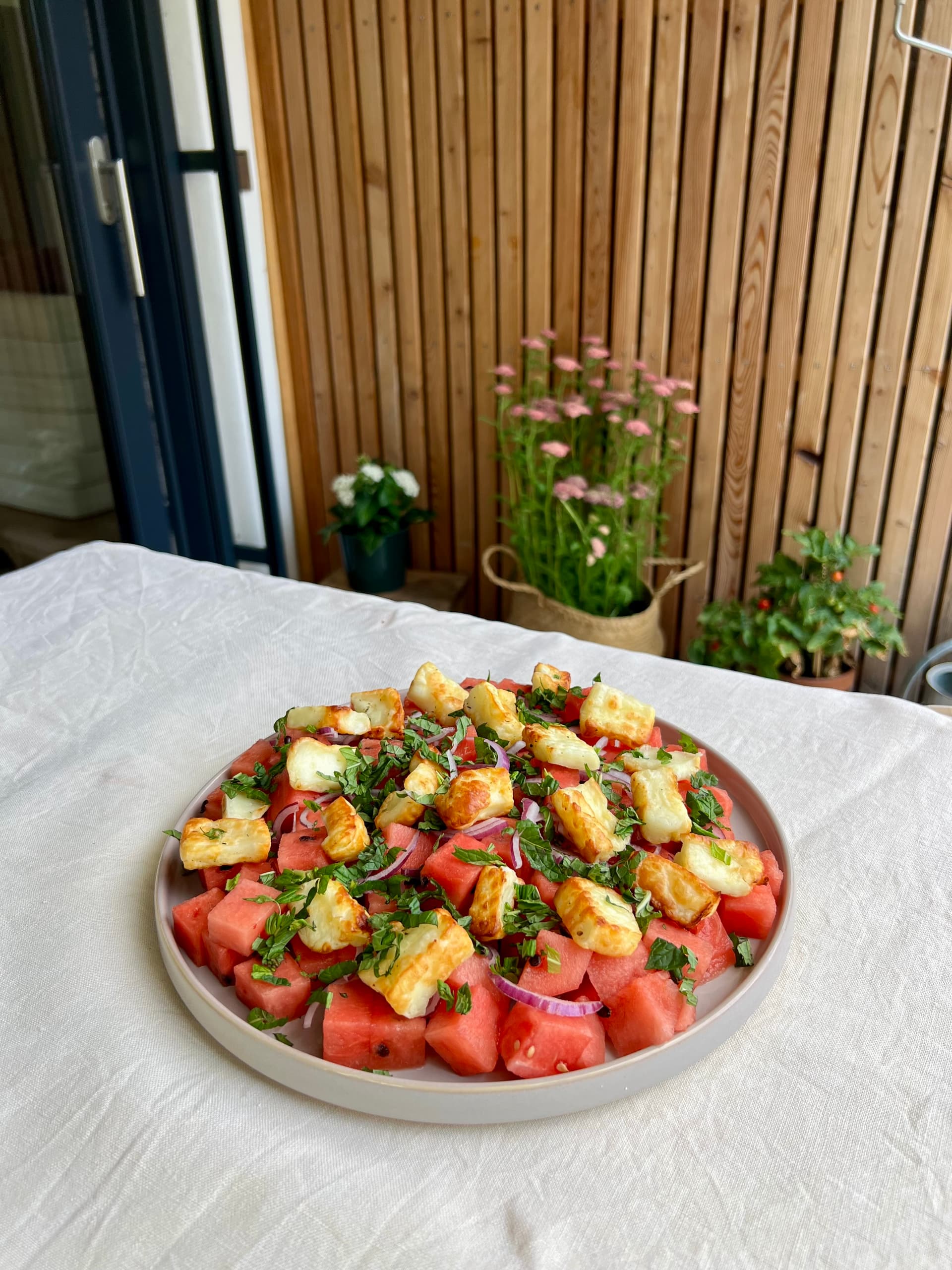 Wassermelonen-Halloumi-Salat