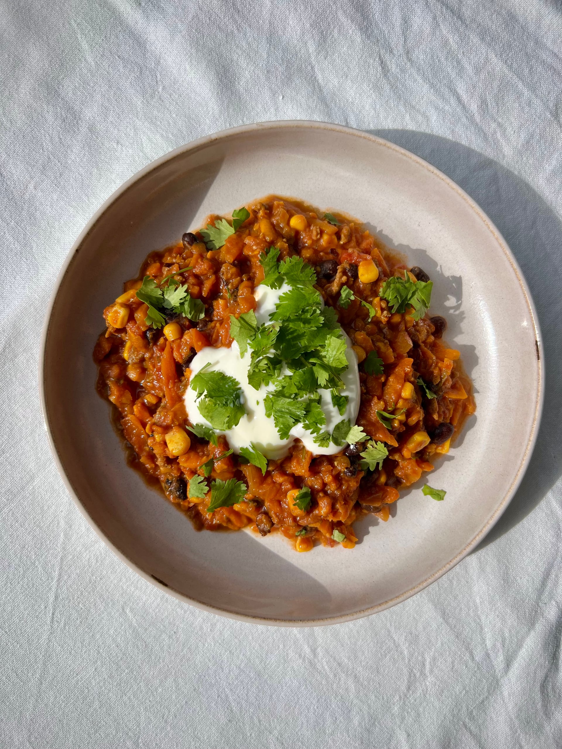 Süßkartoffel-Chili mit Rinderhack - Rezeptbild