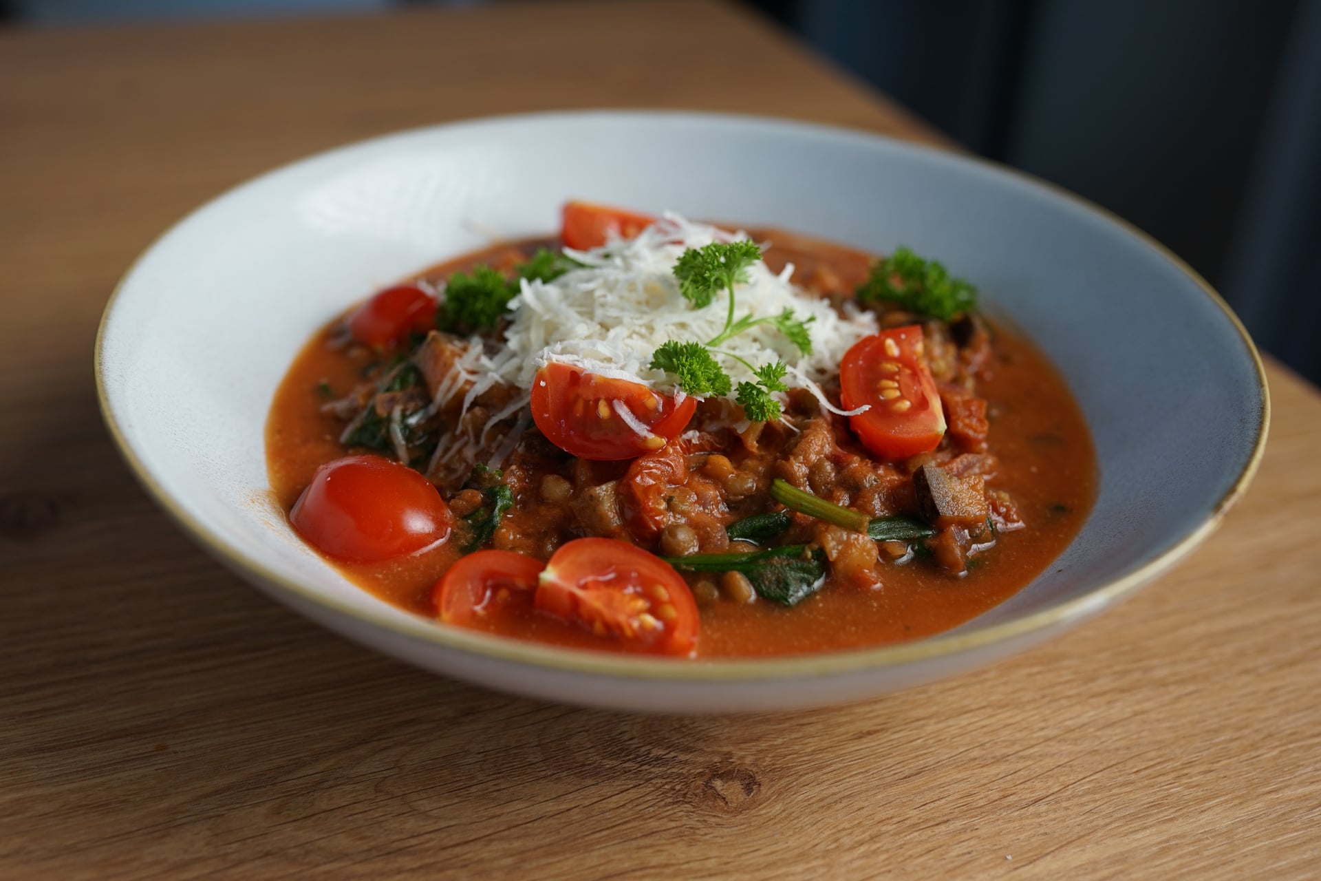 Cremige Linsen mit getrockneten Tomaten - Rezeptbild